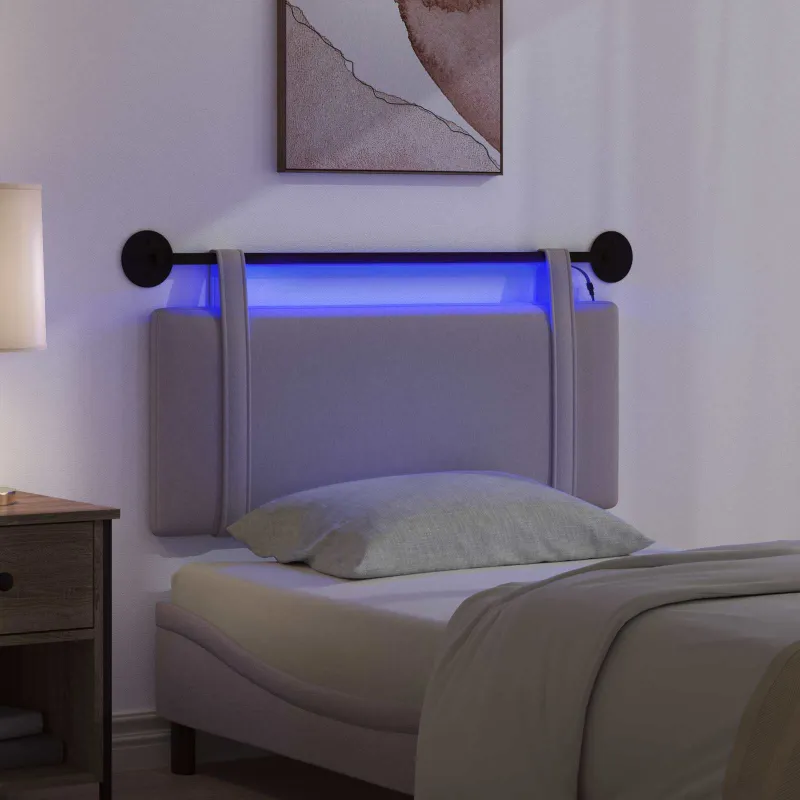 Pakabinamas lovos galvūgalis Su LED šviesa Taupe Audinys