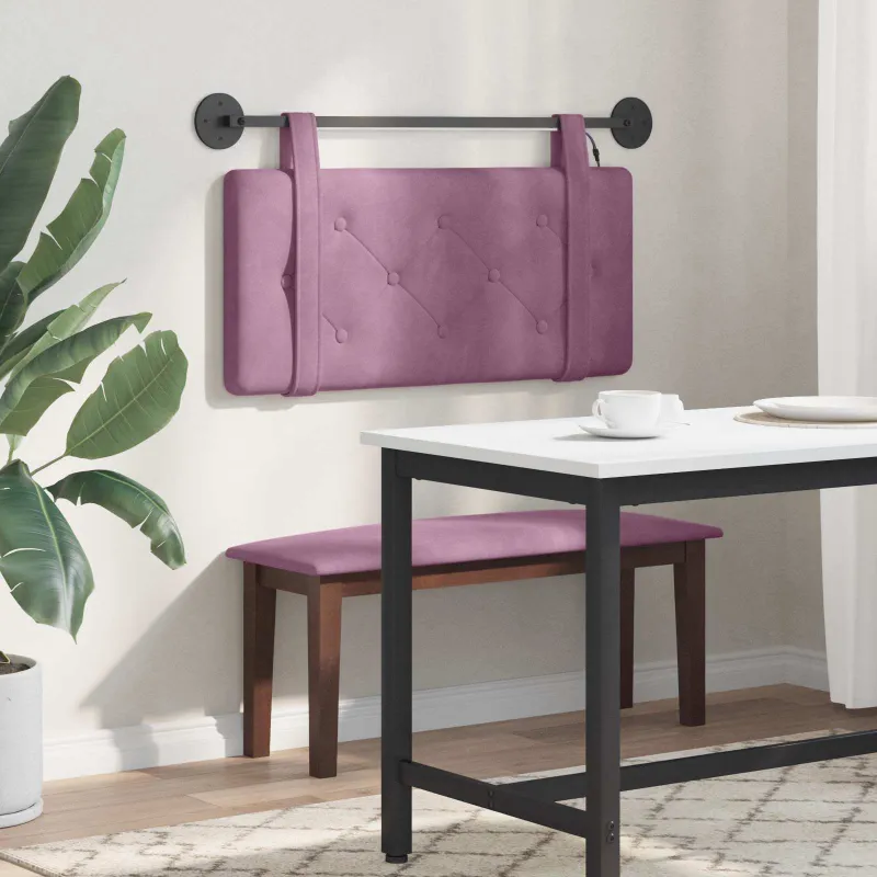Pakabinamas lovos galvūgalis Su LED šviesa Violetinė Aksomas