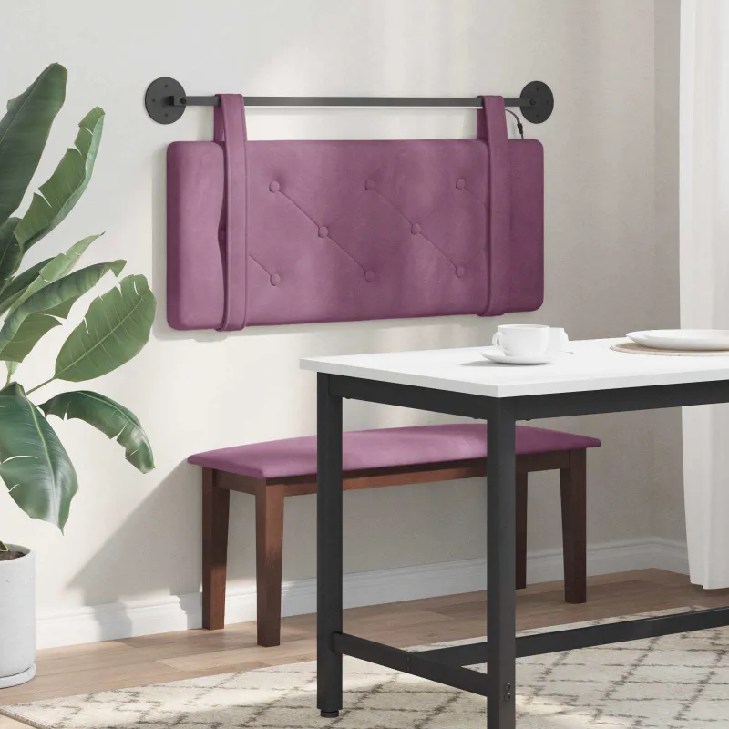 Pakabinamas lovos galvūgalis Su LED šviesa Violetinė Aksomas