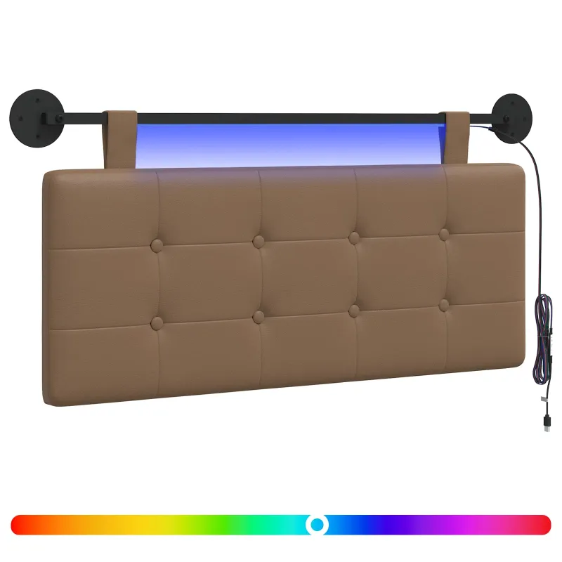Pakabinamas lovos galvūgalis Su LED šviesa Kapučino