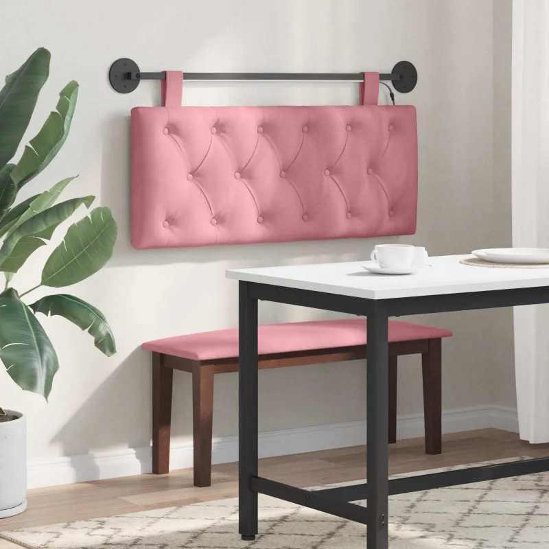 Pakabinamas lovos galvūgalis Su LED šviesa Rožinė Aksomas
