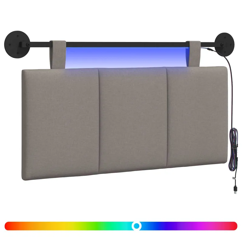 Pakabinamas lovos galvūgalis Su LED šviesa Taupe Audinys