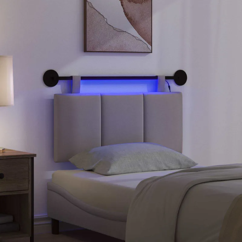 Pakabinamas lovos galvūgalis Su LED šviesa Taupe Audinys