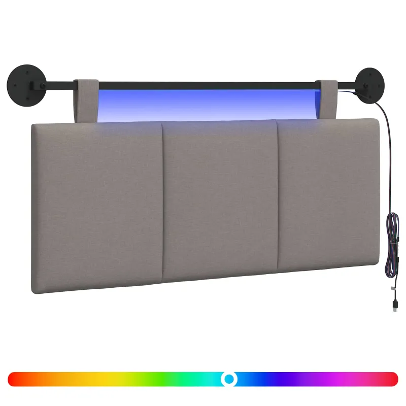 Pakabinamas lovos galvūgalis Su LED šviesa Taupe Audinys