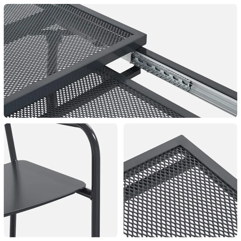 Sodo valgomojo komplektas 7 pcs Antracito Plienas