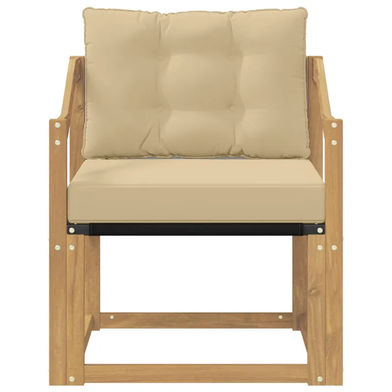 Lauko sofa Kietos akacijos mediena Balta ir smėlio