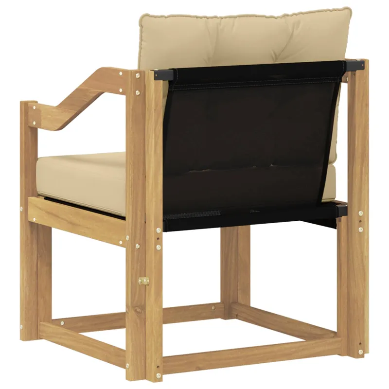 Lauko sofa Kietos akacijos mediena Balta ir smėlio