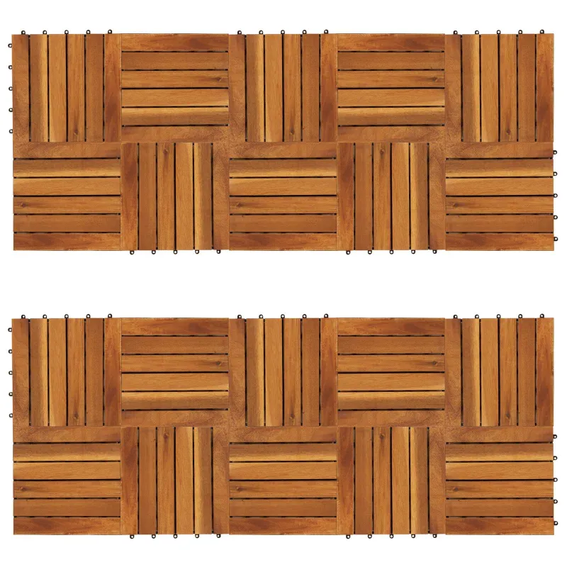 Terasinė Plytelė 20 pcs Ruda 30 x 30 cm Akacijos kietasis medis