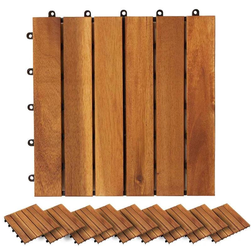Terasinė Plytelė 30 pcs Ruda 30 x 30 cm Akacijos kietasis medis