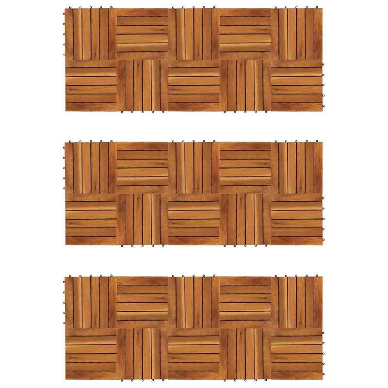 Terasinė Plytelė 30 pcs Ruda 30 x 30 cm Akacijos kietasis medis