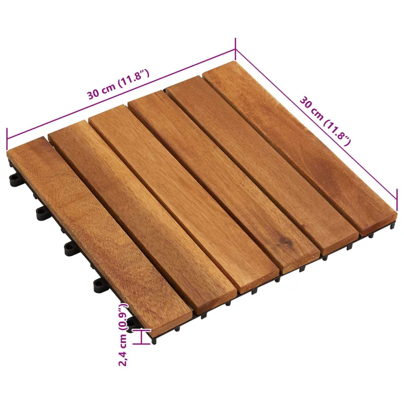 Terasinė Plytelė 30 pcs Ruda 30 x 30 cm Akacijos kietasis medis