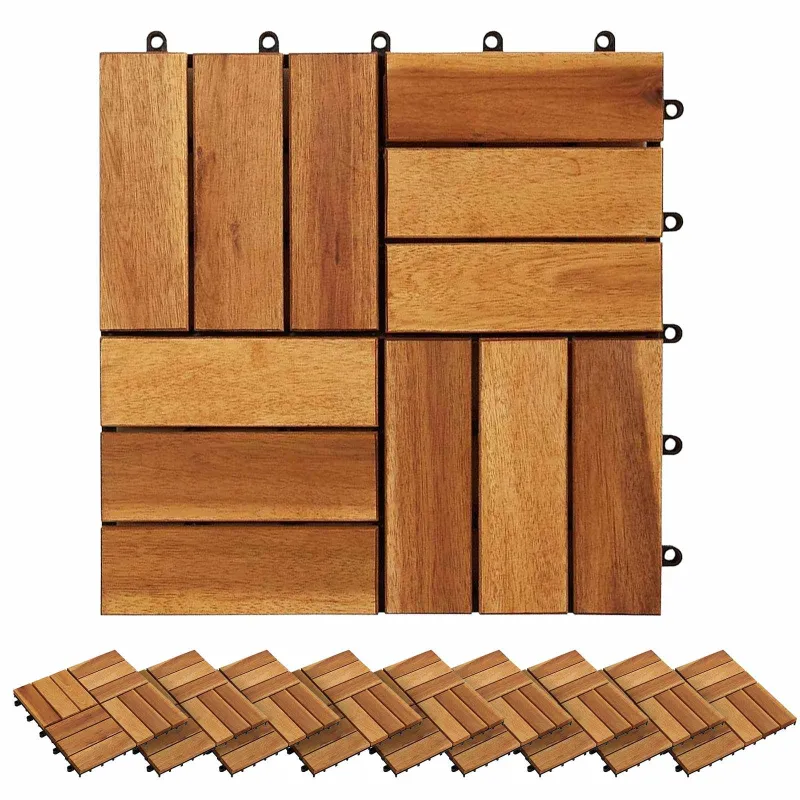 Terasinė Plytelė 20 pcs Ruda 30 x 30 cm Akacijos kietasis medis
