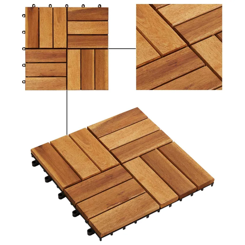 Terasinė Plytelė 20 pcs Ruda 30 x 30 cm Akacijos kietasis medis