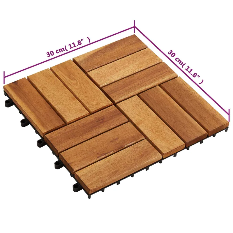 Terasinė Plytelė 20 pcs Ruda 30 x 30 cm Akacijos kietasis medis