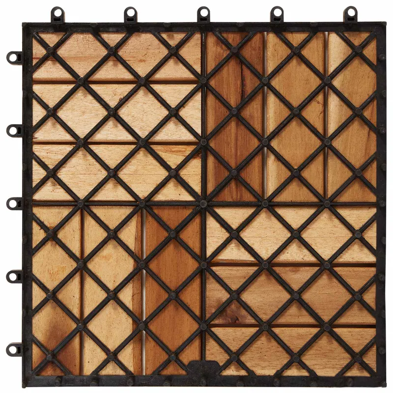 Terasinė Plytelė 30 pcs Ruda 30 x 30 cm Akacijos kietasis medis