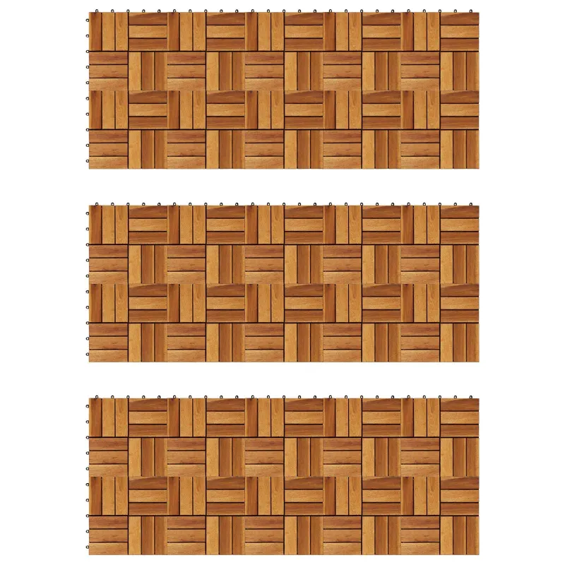Terasinė Plytelė 30 pcs Ruda 30 x 30 cm Akacijos kietasis medis