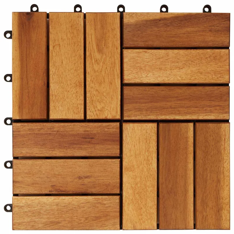 Terasinė Plytelė 30 pcs Ruda 30 x 30 cm Akacijos kietasis medis