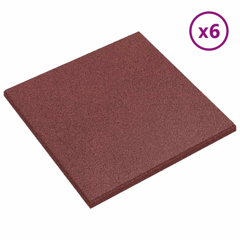 Kritimo apsaugos plytelės 24 pcs Raudona 50 x 50 cm Guma