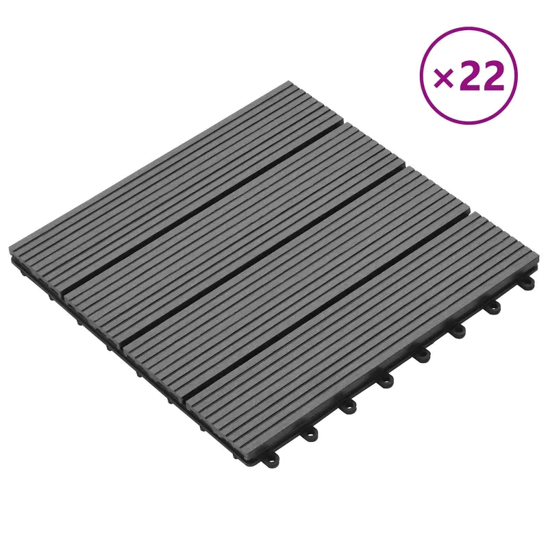 Terasinė Plytelė 22 pcs Pilka 30 x 30 cm MPK