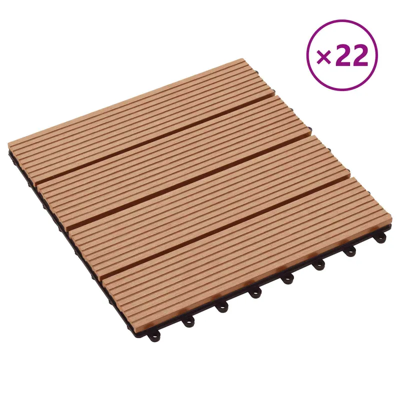 Terasinė Plytelė 22 pcs Tikmedis 30 x 30 cm MPK