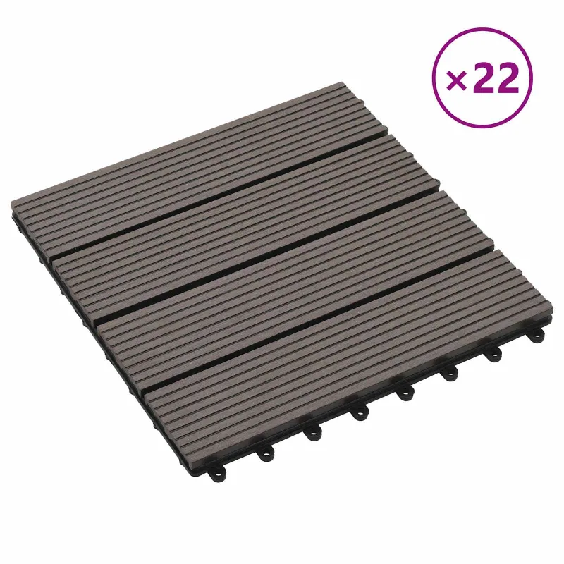 Terasinė Plytelė 22 pcs Tamsiai rudas 30 x 30 cm MPK