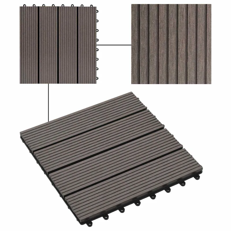 Terasinė Plytelė 22 pcs Tamsiai rudas 30 x 30 cm MPK