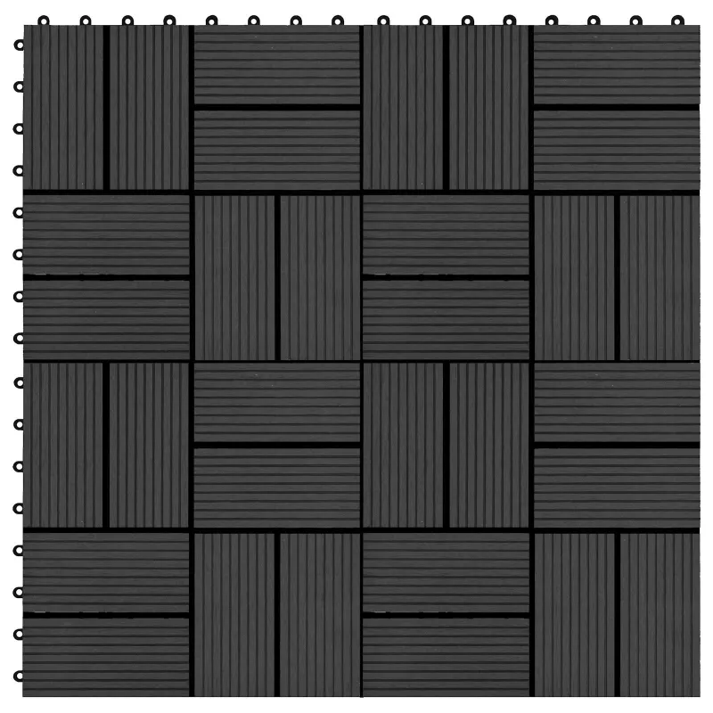 Terasinė Plytelė 22 pcs Juoda 30 x 30 cm MPK