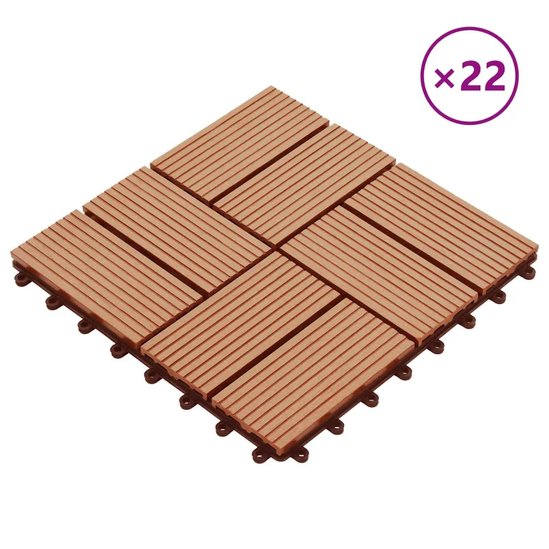 Terasinė Plytelė 22 pcs Tikmedis 30 x 30 cm MPK