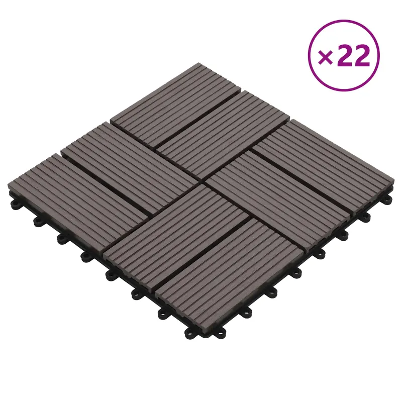 Terasinė Plytelė 22 pcs Tamsiai rudas 30 x 30 cm MPK