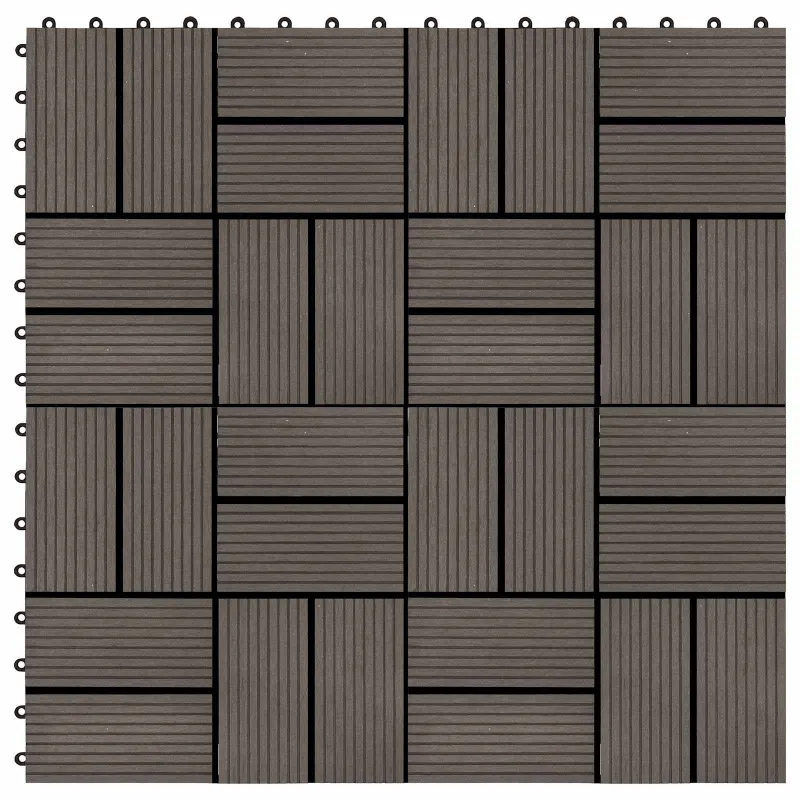 Terasinė Plytelė 22 pcs Tamsiai rudas 30 x 30 cm MPK