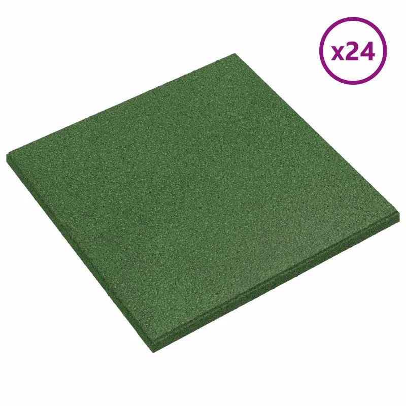 Kritimo apsaugos plytelės 24 pcs Žalia 50 x 50 cm Guma