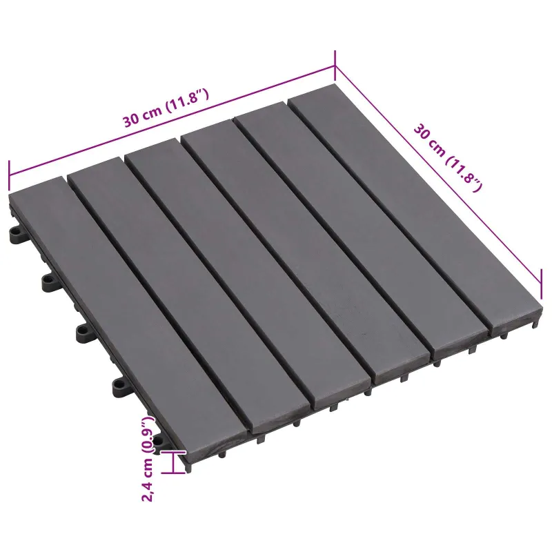 Terasinė Plytelė 30 pcs Pilka 30 x 30 cm