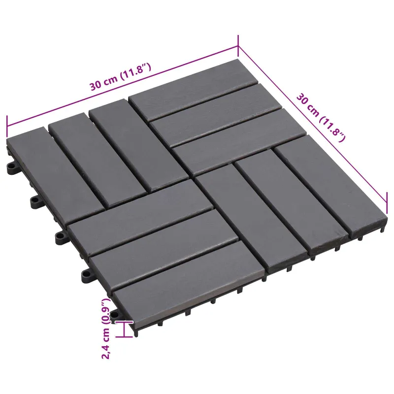 Terasinė Plytelė 30 pcs Pilka 30 x 30 cm