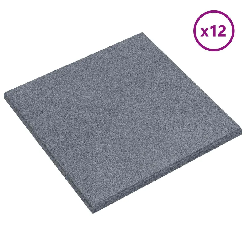 Kritimo apsaugos plytelės 12 pcs Pilka 50 x 50 cm Guma