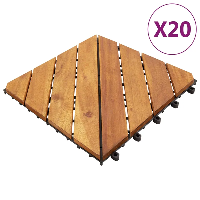 Terasinė Plytelė 20 pcs Ruda 30 x 30 cm Akacijos kietasis medis