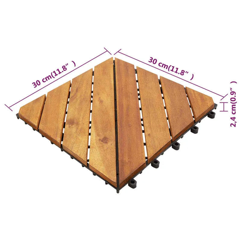 Terasinė Plytelė 20 pcs Ruda 30 x 30 cm Akacijos kietasis medis