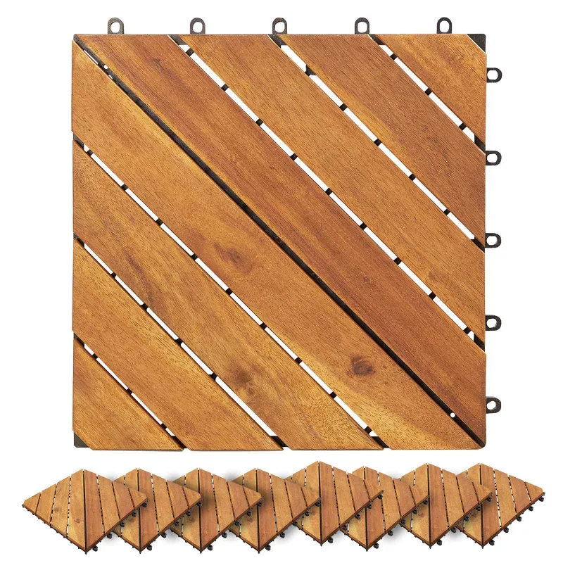Terasinė Plytelė 30 pcs Ruda 30 x 30 cm Akacijos kietasis medis