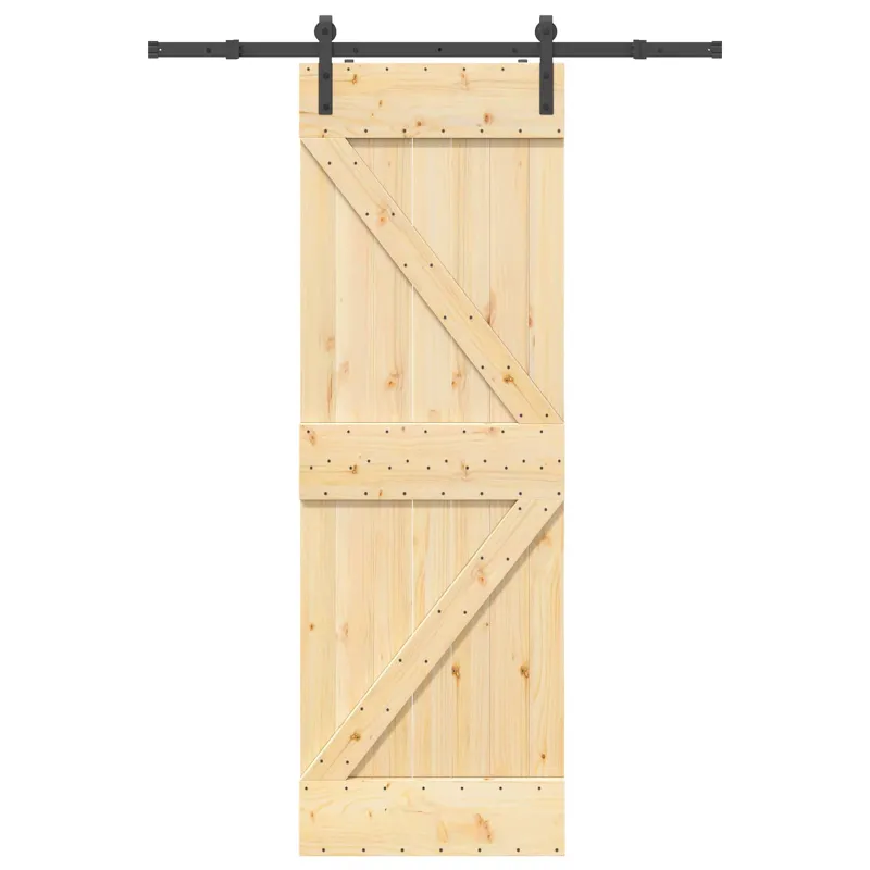 Slankios durys NARVIK Natūrali ir juoda 70 x 210 cm (152,5 cm)