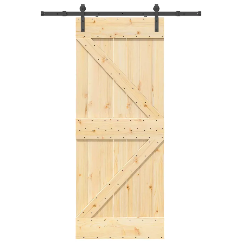 Slankios durys NARVIK Natūrali ir juoda 85 x 210 cm (152,5 cm)