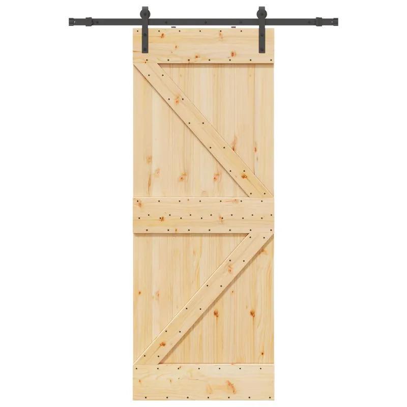 Slankios durys NARVIK Natūrali ir juoda 80 x 210 cm (152,5 cm)