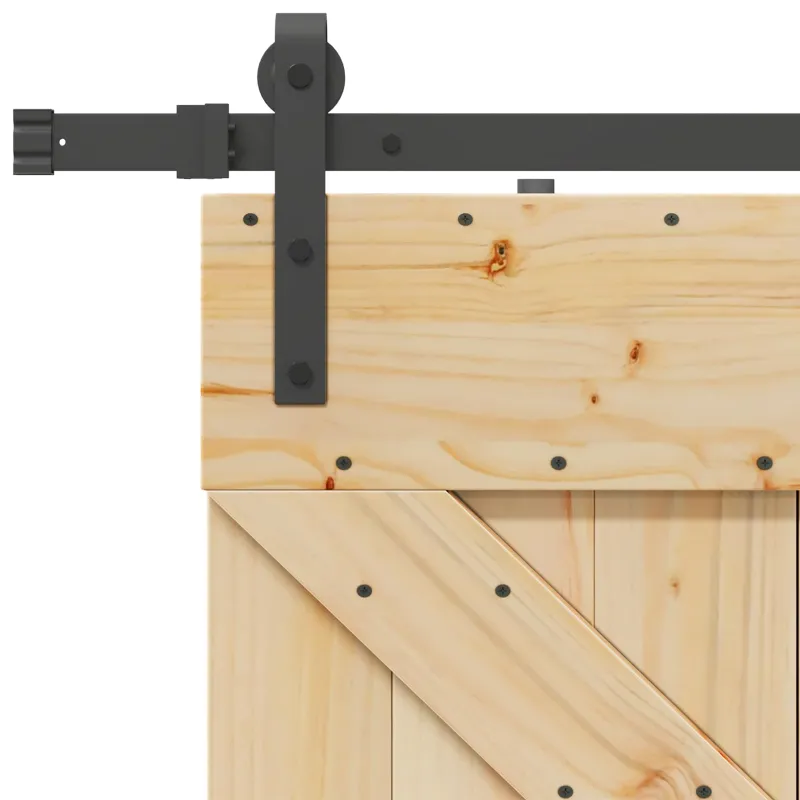 Slankios durys NARVIK Natūrali ir juoda 80 x 210 cm (213,5 cm)