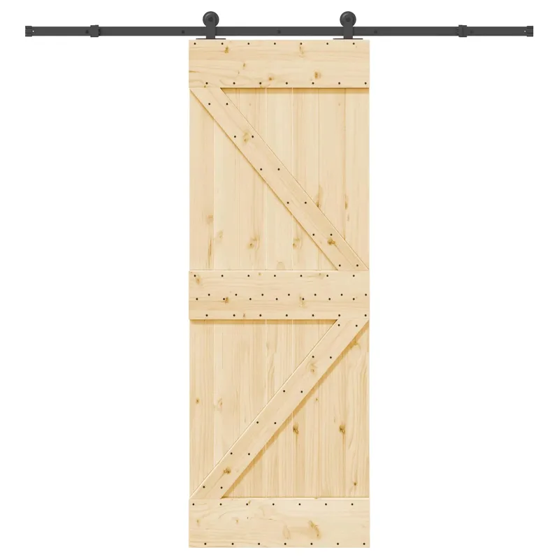 Slankios durys NARVIK Natūrali ir juoda 70 x 210 cm (213,5 cm)