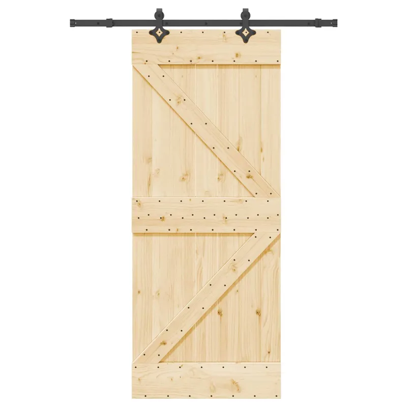 Slankios durys NARVIK Natūrali ir juoda 85 x 210 cm (152,5 cm)