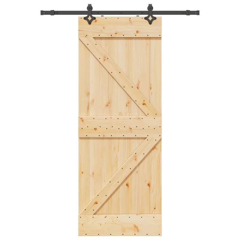 Slankios durys NARVIK Natūrali ir juoda 80 x 210 cm (152,5 cm)
