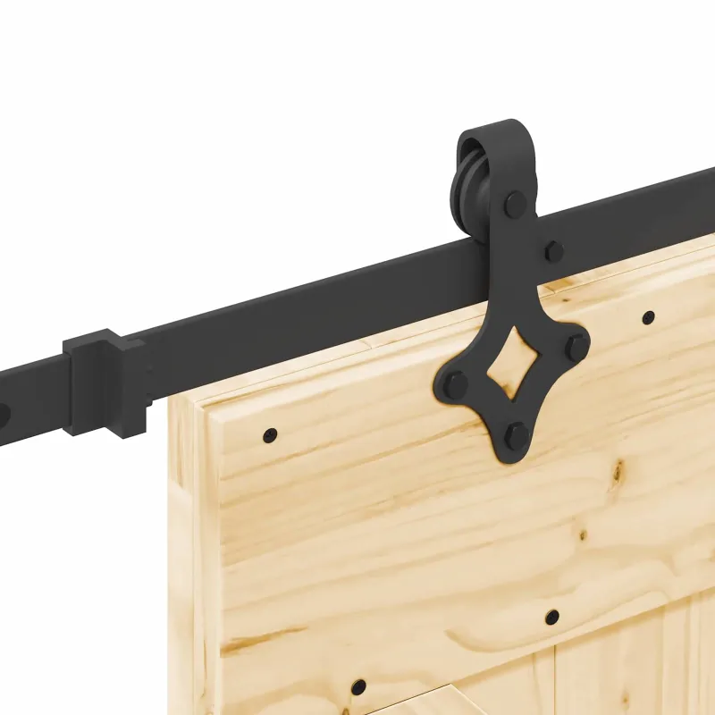 Slankios durys NARVIK Natūrali ir juoda 70 x 210 cm (213,5 cm)