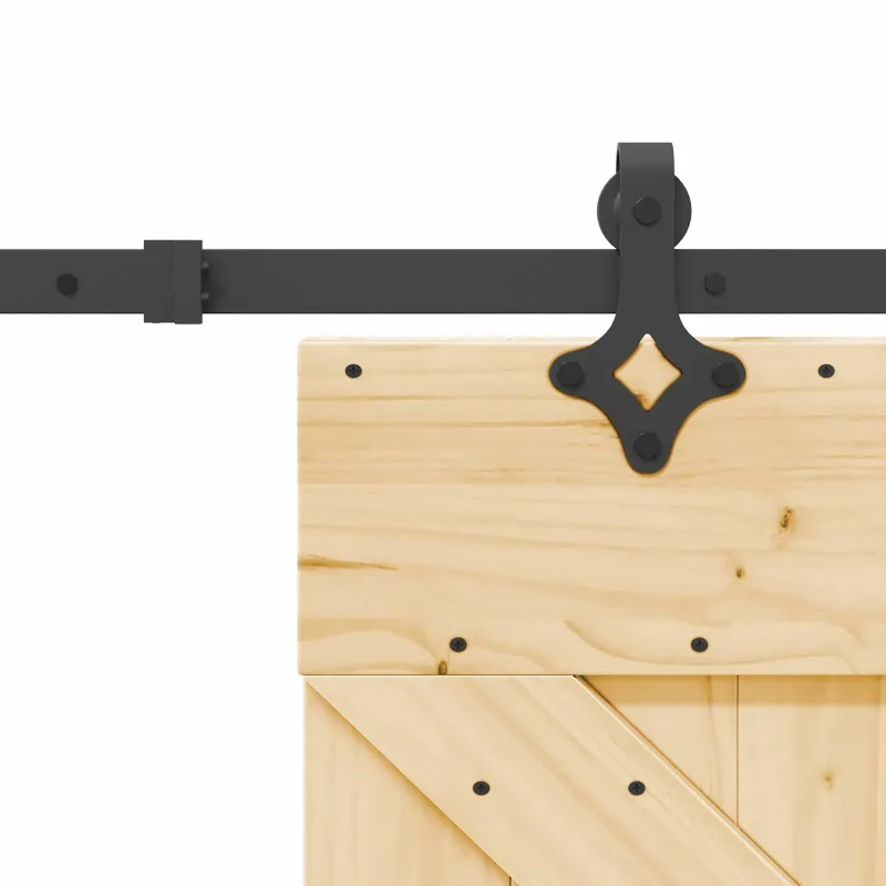 Slankios durys NARVIK Natūrali ir juoda 70 x 210 cm (213,5 cm)