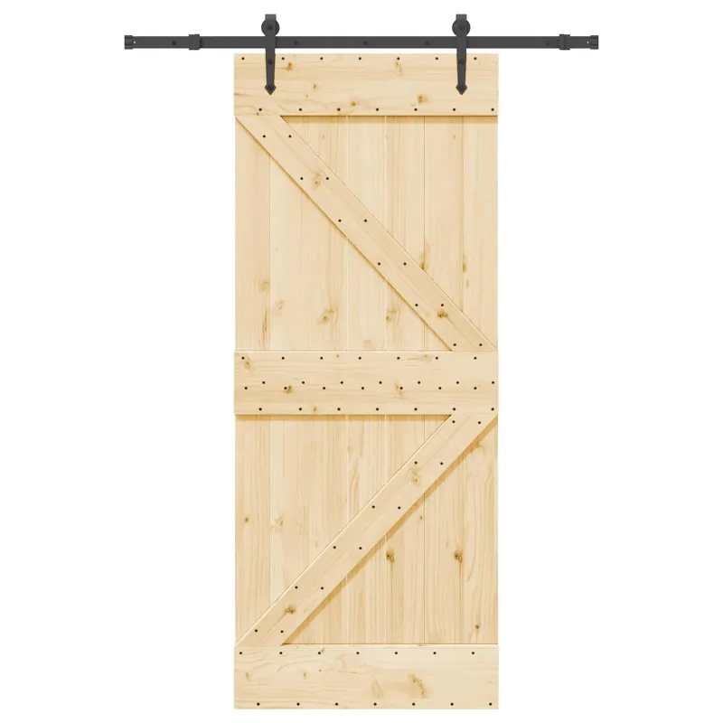 Slankios durys NARVIK Natūrali ir juoda 85 x 210 cm (152,5 cm)