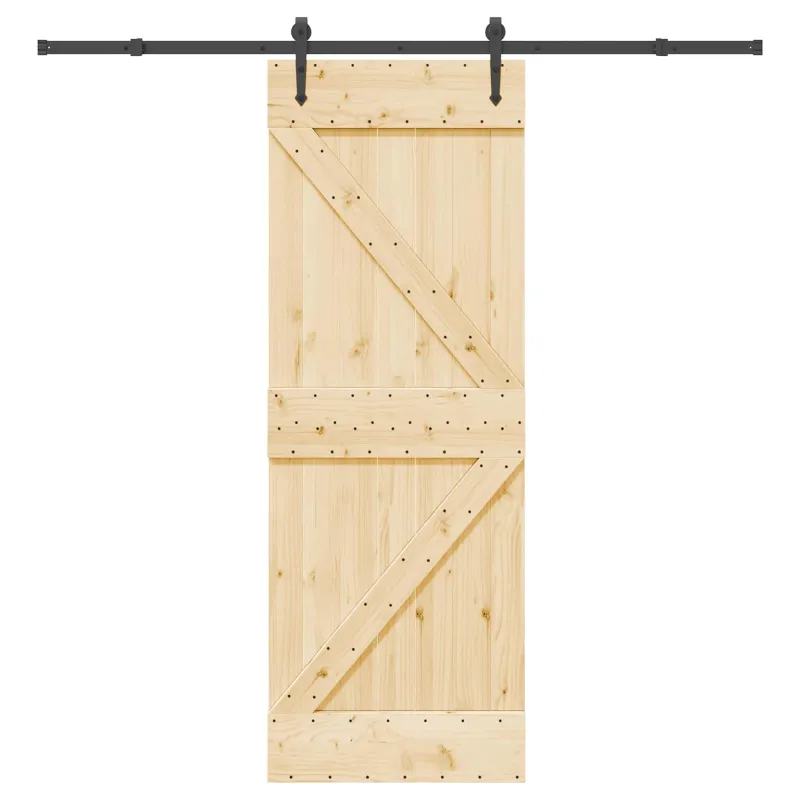Slankios durys NARVIK Natūrali ir juoda 70 x 210 cm (213,5 cm)