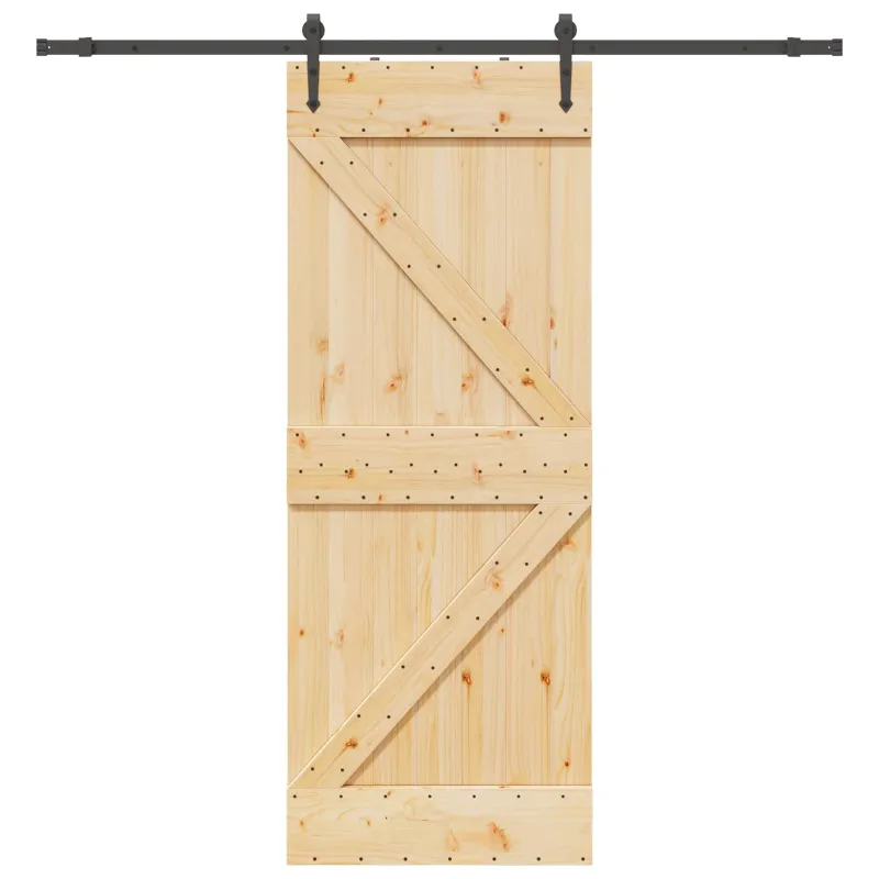 Slankios durys NARVIK Natūrali ir juoda 80 x 210 cm (213,5 cm)