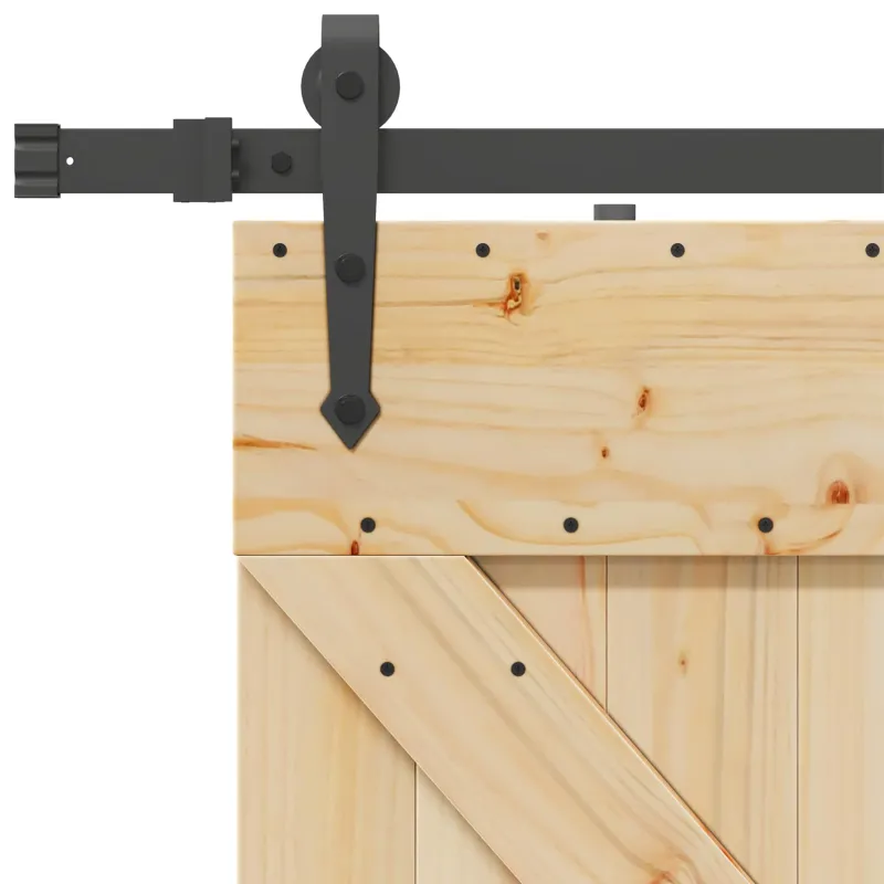 Slankios durys NARVIK Natūrali ir juoda 80 x 210 cm (213,5 cm)